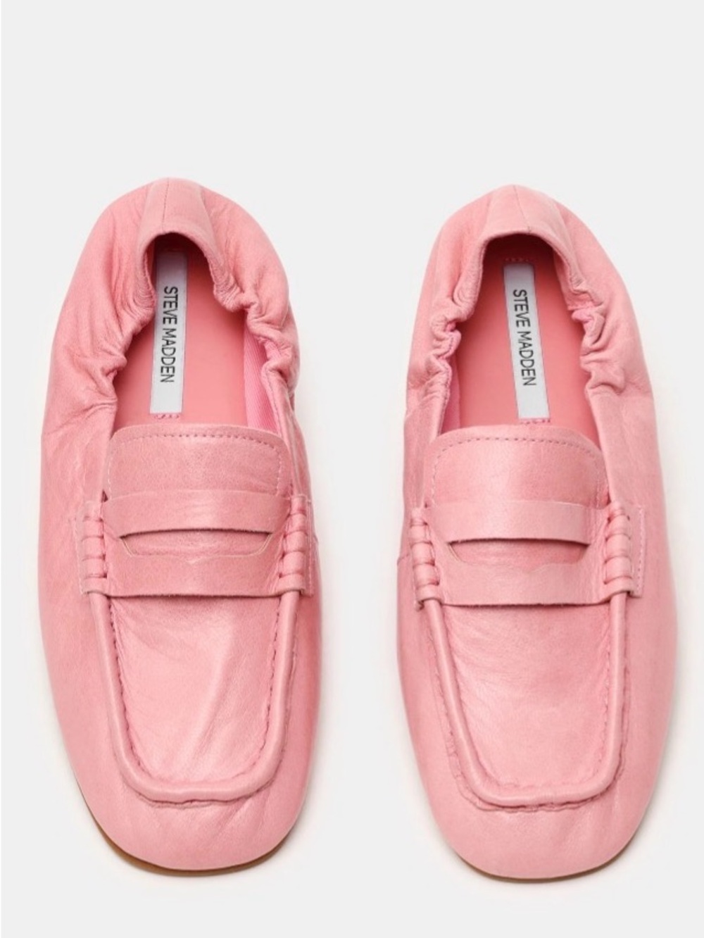 Steve Madden EURRY Pink Leather Loafers